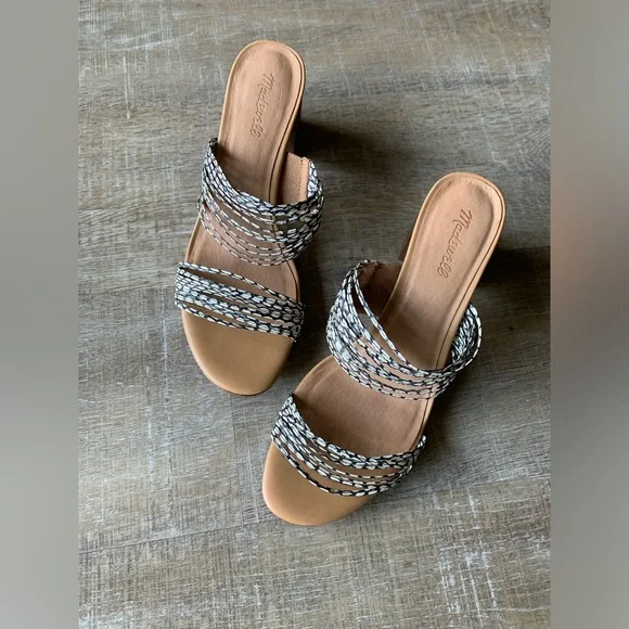 Madewell Women’s The Meg Slide Strappy Sandal Snake Embossed Leather 11 boho - Picture 6 of 12